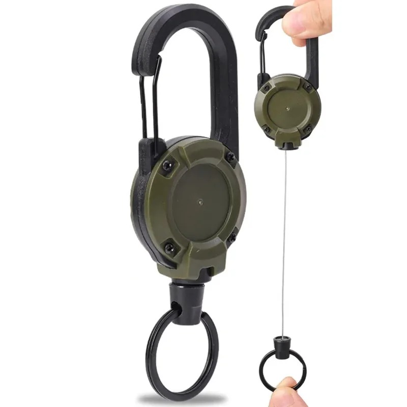 Conventional Reel - Tactical Retractable Carabiner Clip Strong Steel