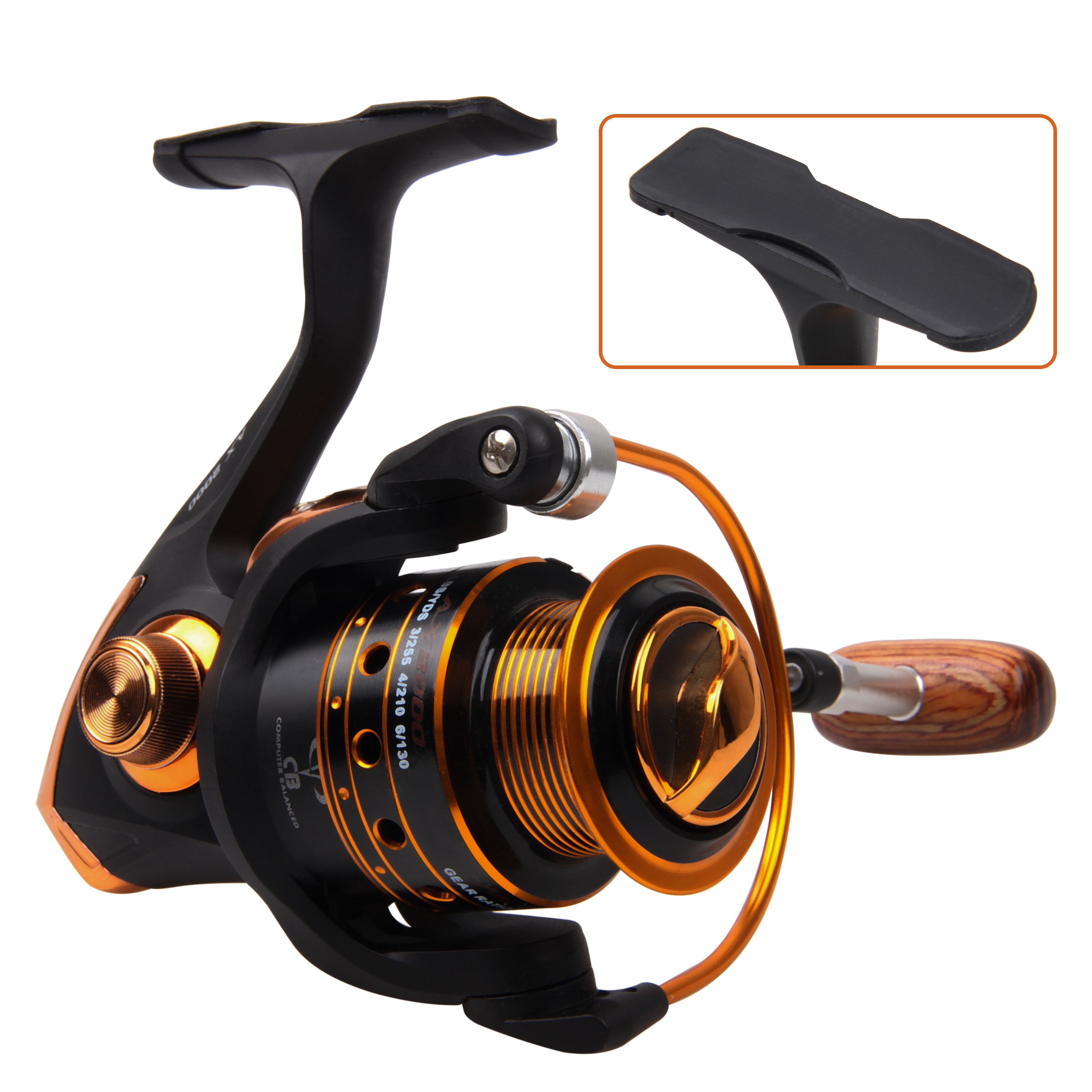 6pcs Black Rubber Fishing Reel - Trolling Reel のレビューと価格