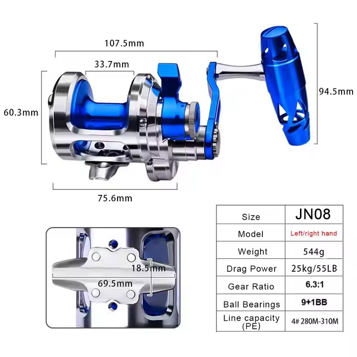 All Metal 9+1BB CNC Fishing Re - Trolling Reel のレビューと価格